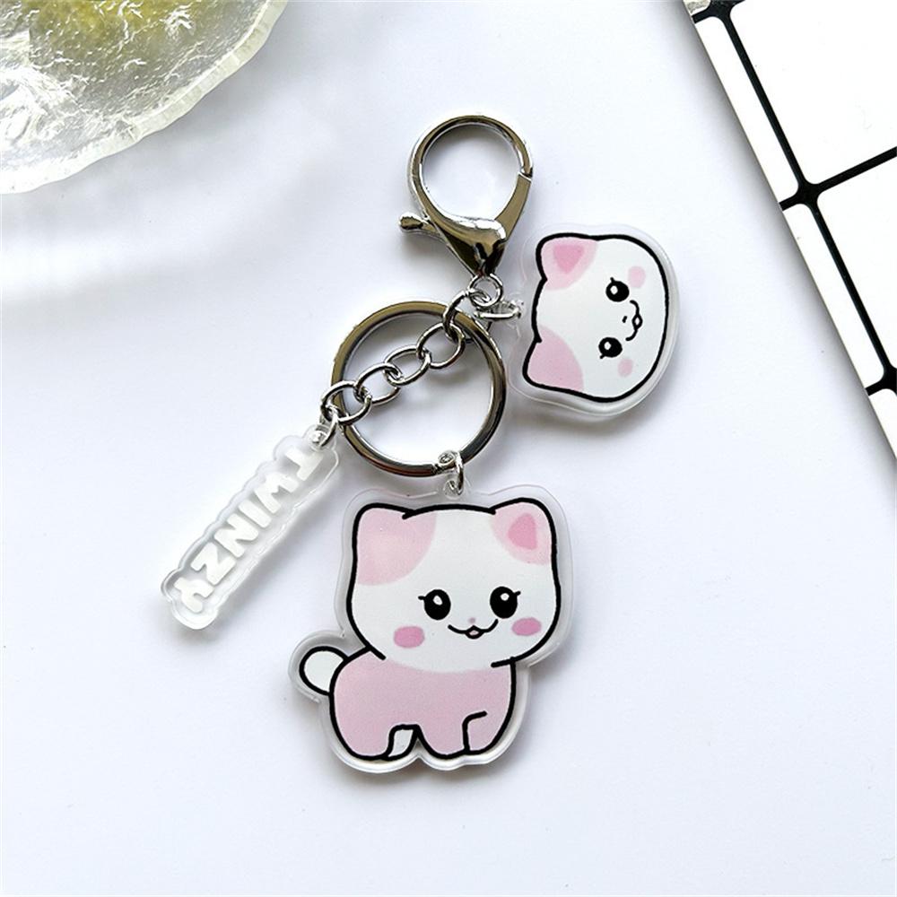 3PCS KPOP ITZY Acrylic Double-sided Keychain Twinzy Cartoon Keyring Yeji Lia Ryujin BORN TO BE World Concert Fans Collection