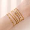 Stainless Steel Gold Color Bracelet Twist Figaro Cuban Chain Bracelets Women Trendy Minimalist Jewelry Gifts