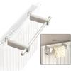 Compact Radiator Towel Hanger 30cm White Steel Bathroom Organizer Space Saving Easy Mount No Drilling Required Heat Resistant for 0.3-2m Heaters