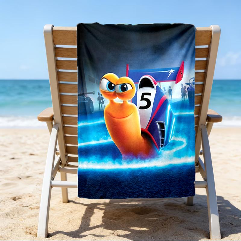 proof beach towel with a Turbo pattern - soft,absorbent,quick-drying,machine washable - perfect for swimming,camping,bathing