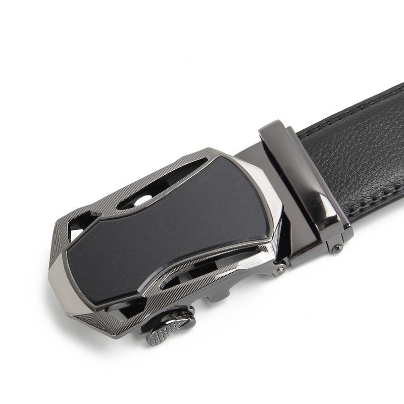 

Мужской ремень из натуральной коровьей кожи Автоматическая пряжка Деловой и повседневный ремень из коровьей кожи второго слоя Мужской ремень Ремень 110-130CM