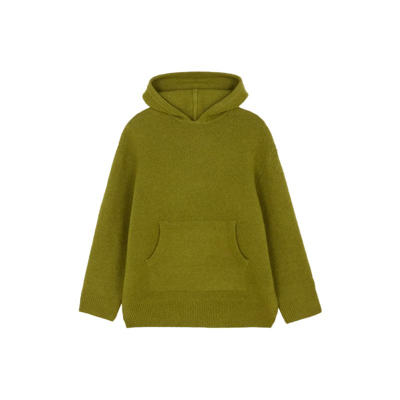 

Casual Knitted Women s Sweater Hooded Solid Loose Big Pocket Lady Sweaters 2025 Autumn Winter Fashion Female Street Outwear XS зелёный