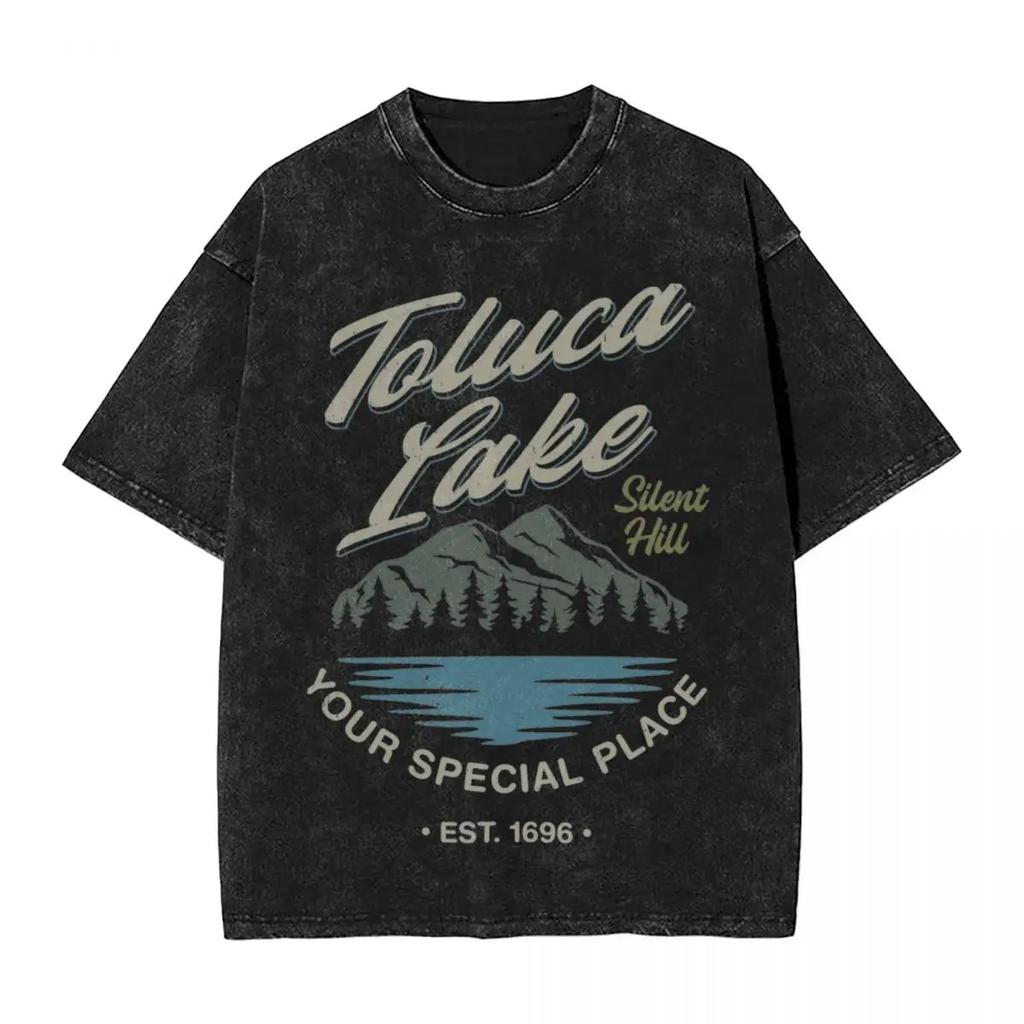 Moda Silent Hill Lavato Streetwear Vintage T-Shirt Film Horror Gioco Magliette Top Uomo Donna Cotone Harajuku Stampato