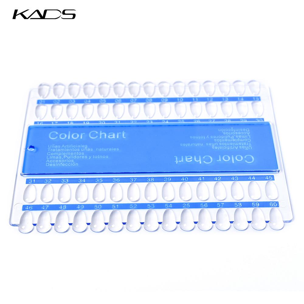 kads Nail Art 60 Tipps, Farbdiagramm, Anzeigegitter, Übungsrad, Make-up-Kunst, falsche Nägel, Display-Tipps, Werkzeug-Design