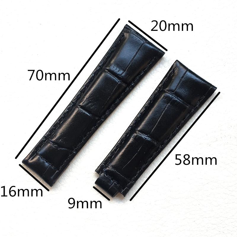 ONEWatch Bands For Rolex SUBMARINER Yacht-Master DAYTONA GMT Crocodile Grain Leather Men Strap Watch Accessories 20mmMN