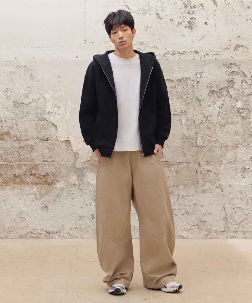 Agod 2_Way Sweat Hooded Zip-Up [Black]