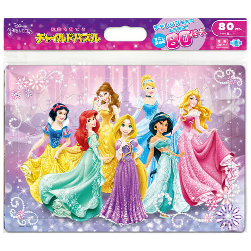 Tenyo Kinderpuzzle Disney Wundervolle Disney Prinzessin 80-teiliges Puzzle für Kinder DC-80-160 Antibakterielle Beschichtung Mit Reinigungsabdeckung Alter 5+