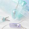 Mini Transparent Scissor Portable Fold Type Clear Color Safe Cutter Stainless Steel Blade Utility Knife for Paper