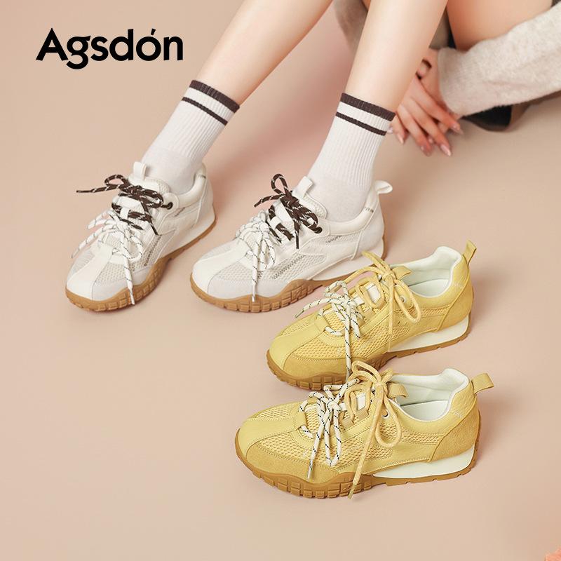 Augustine platform German training shoes women's 2025 new summer retro mesh yellow casual shoes Forrest Gump sports shoes