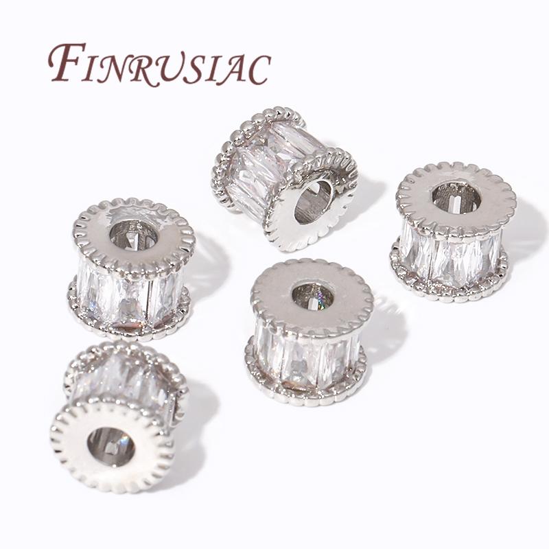 18K Gold Plated Zirkon Kristall Perlen Für Armbänder, Abstandshalter Perlen Für Schmuckherstellung DIY Fundstücke Zubehör,Perlen Trenner