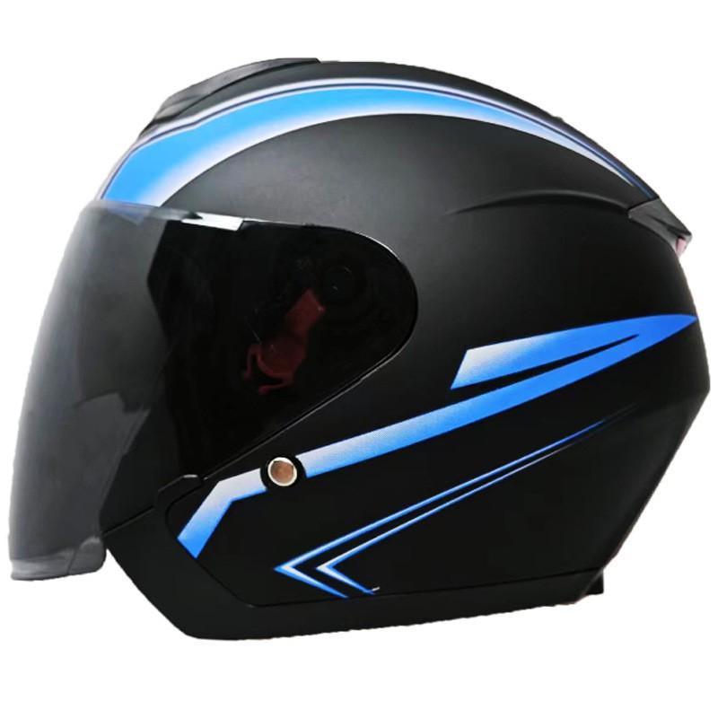 

3/4 Helmet With Double Lenses Half Electric Vehicle Men Women All Round Universal Riding M
