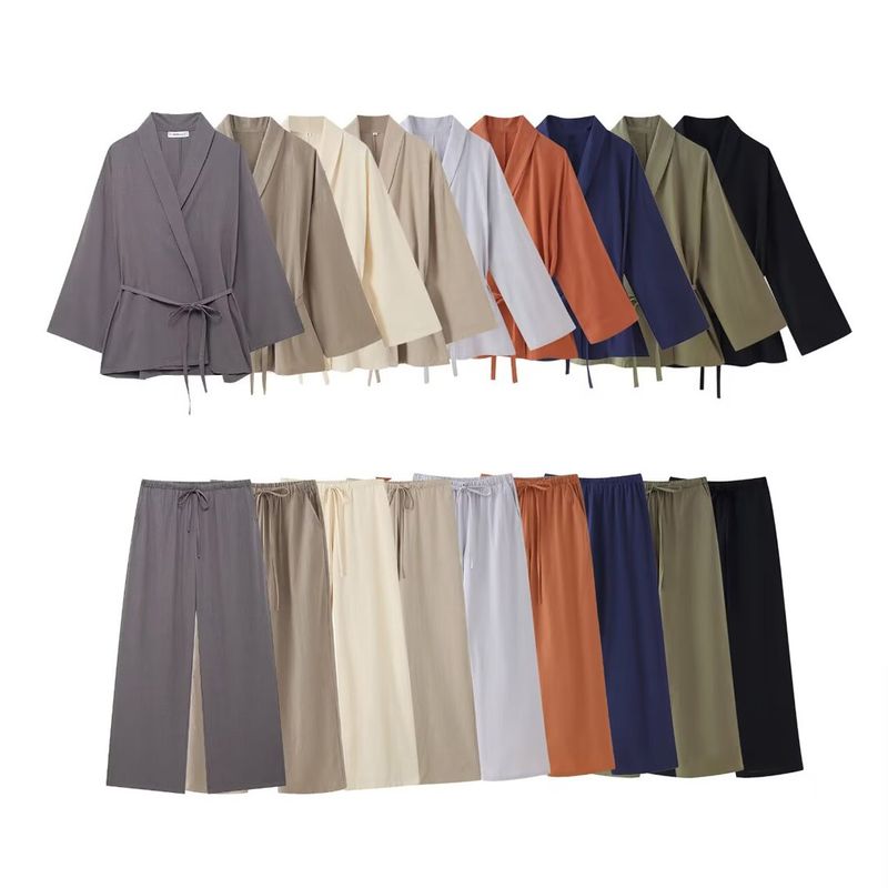 Kaslead New Arrival Women's Clothing Fashion Style Kimono Coat Casual Pants 5427734 4391423