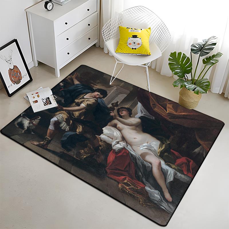 Famous Paintings Art Printed Carpet for Living Room Large Area Rug Soft Carpet Home Decoration Mats Boho Rugs Dropshipping