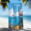Blue Sea Underwater Worlds Soft Printed Flannel Bath Towel Quick Dry Sand Free Beach Yoga Spa Gym Pool For Adults Hotel