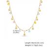 Chic Colorful Cubic Zirconia Flower Drop Necklace Gold Plated Charms Bracelet for Women Exquisite Trendy Jewelry