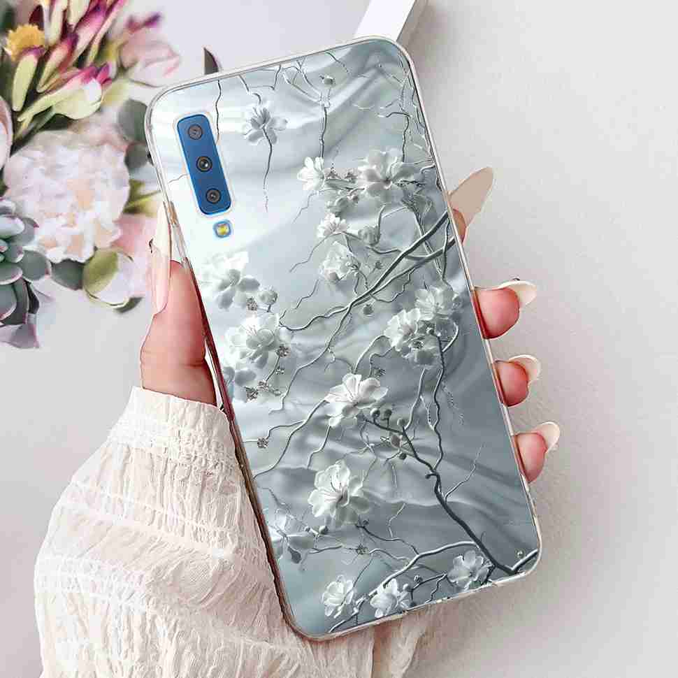 For Samsung Galaxy A7 2018 Case SM-A750F Fashion Colorful Butterfly Soft Silicone Cover For Samsung a7 A7 2018 6.0" Cases Bumper