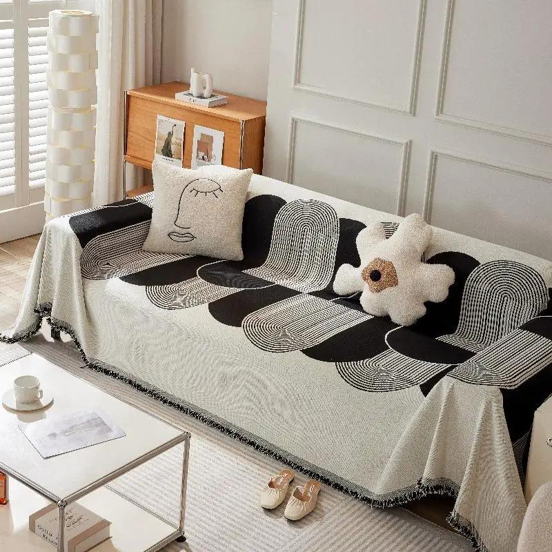 Simple Chenille Living Room Sofa Towel Fashion Four Seasons Universal Couch Blanket Dustproof Non Slip Full Protective Cover