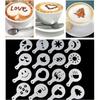 8/16pcs/set Of Fancy Coffee Printing Flower Mold Latte Coffee Cappuccino Mold Coffee Cake Decoration Cake Plastic Mold Template