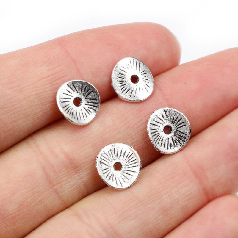 8.7x7.7mm Curved Round Spacer Beads, 100 Pcs, 34g for DIY Handmade Bracelets