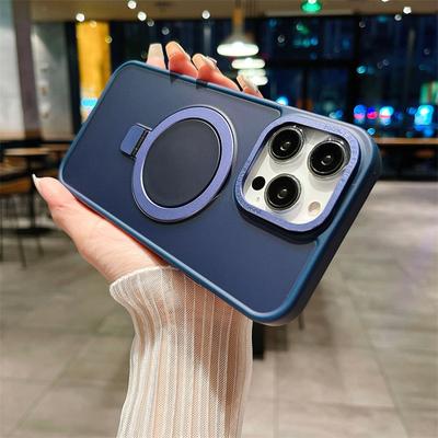 Luxury Magnetic Suction Stand Wireless Charging Phone Case Suitable for iPhone 14 13 12 11 Pro Max All-inclusive Anti-fall Cover