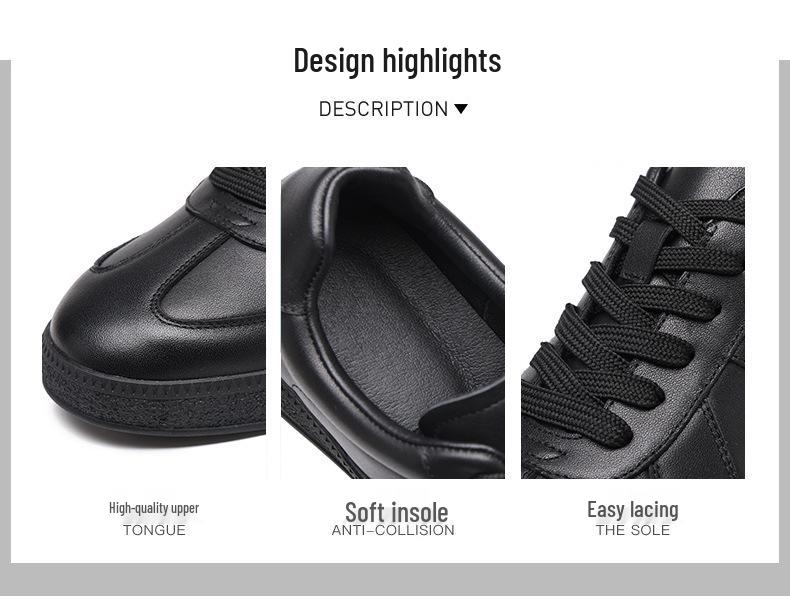 Men's German Training Shoes - 2025 Autumn Collection: Genuine Leather, Versatile & Fashionable White Casual Sneakers