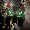 Motorcycle Cat Eyes Glow Stickers 2pcs Green Night Luminous Bike Decal 7cm