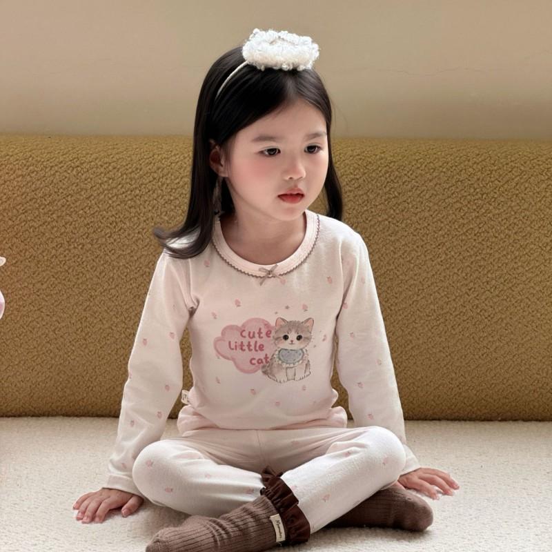 Kids Cotton Lycra Pajamas Set A Skin-friendly Long Sleeve Winter Homewear Boys Girls