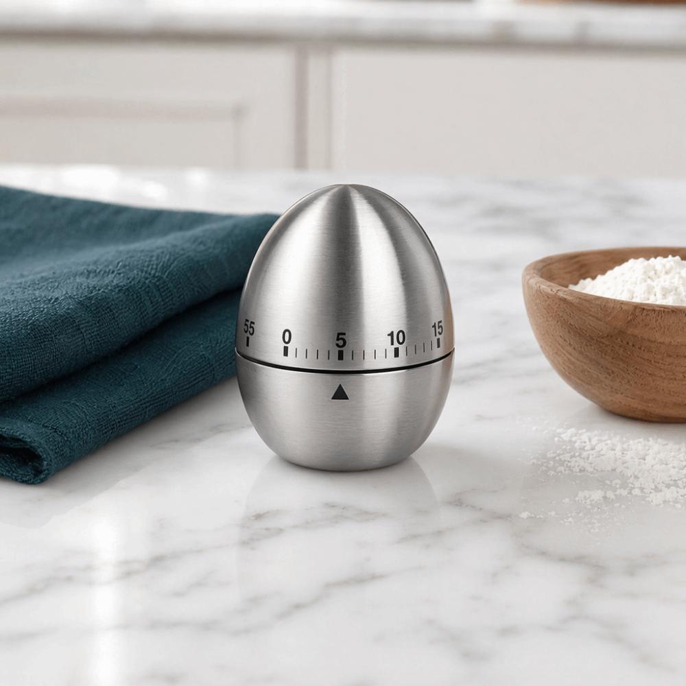Non Slip Base Mechanical Kitchen Timer Stainless Steel Countdown Cooking Timer  Kitchen Cooking