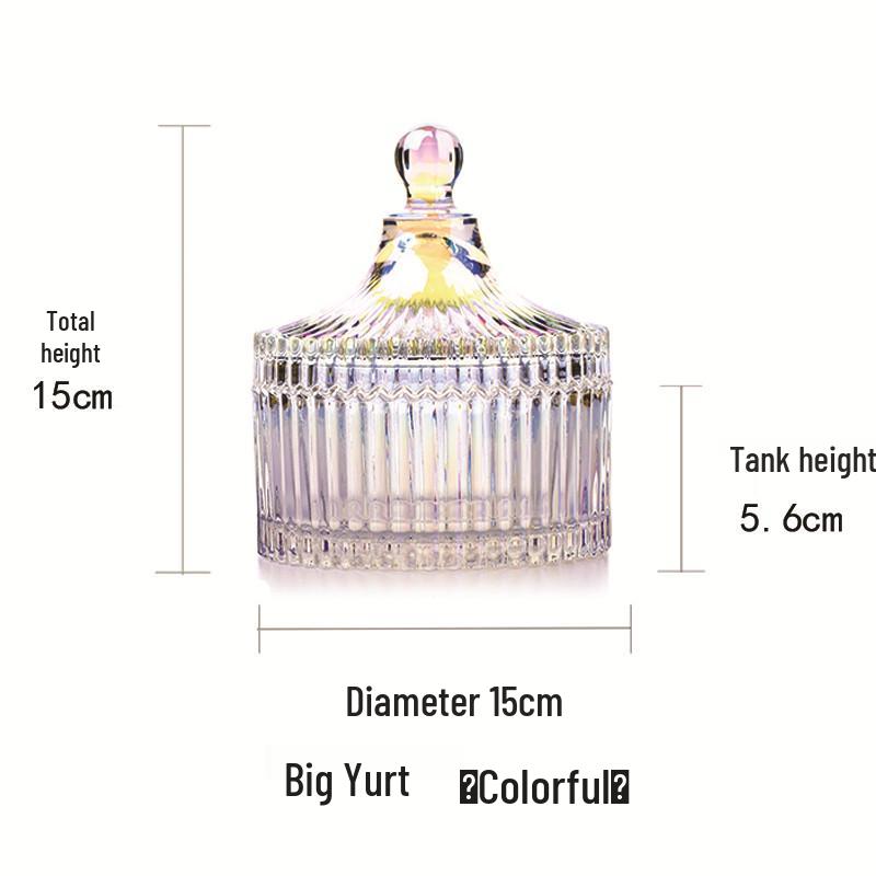 European Glass Bowl Jewelry Box: Crystal Demagnetization Purification Jar with Omamori Salt and Lid