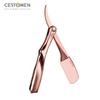 CESTOMEN Men Shaving Barber Tools Hair Razor Plating Folding Shaver Knife Zinc Alloy Straight Edge Safety Razor Barbearia Razor Blade Holder