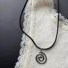 Spiraled Pendant Necklace Vintage Alloy Star Charm Neckchain Handmade PU Cord Neckwear Fashionable Neck Jewelry Gift