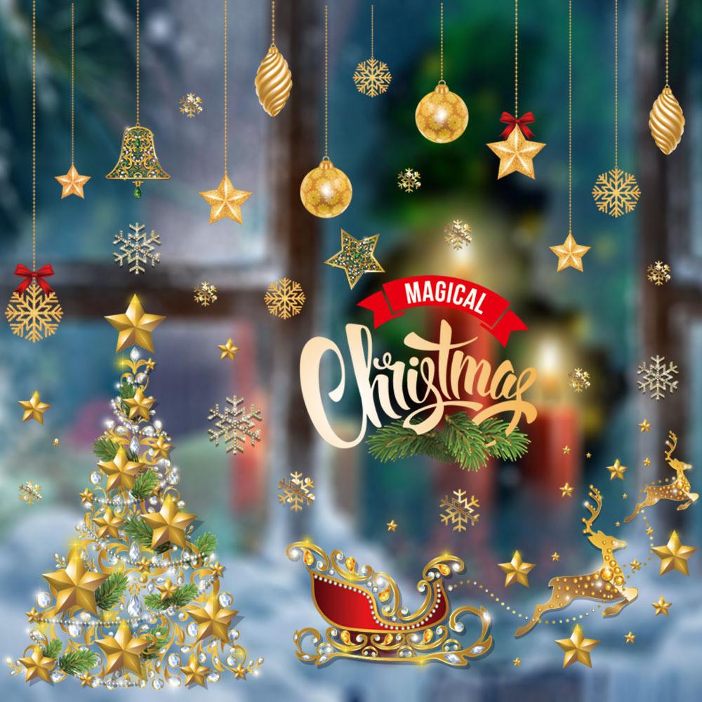 New Pvc Christmas Static Cling Window Decor Featuring Festive Santa Claus Design