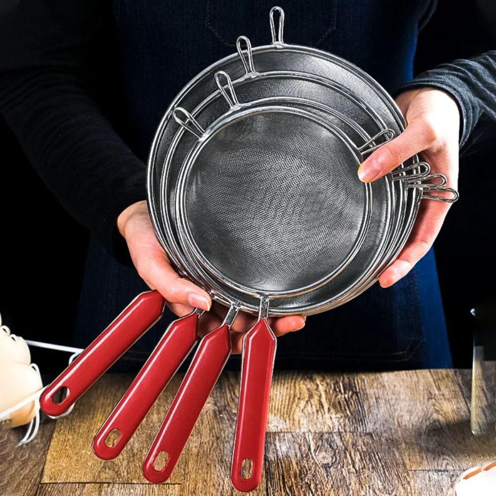 Stainless Steel Mesh Strainer Double Ears Frying Scoop Cooking Tools Flour Mesh Sieve  Noodles