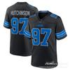Mens NFL Detroit Lions Football Jersey Hutchinson 97 St. Brown 14 26 Blue Embroidered Team Sport Shirt Short Sleeve