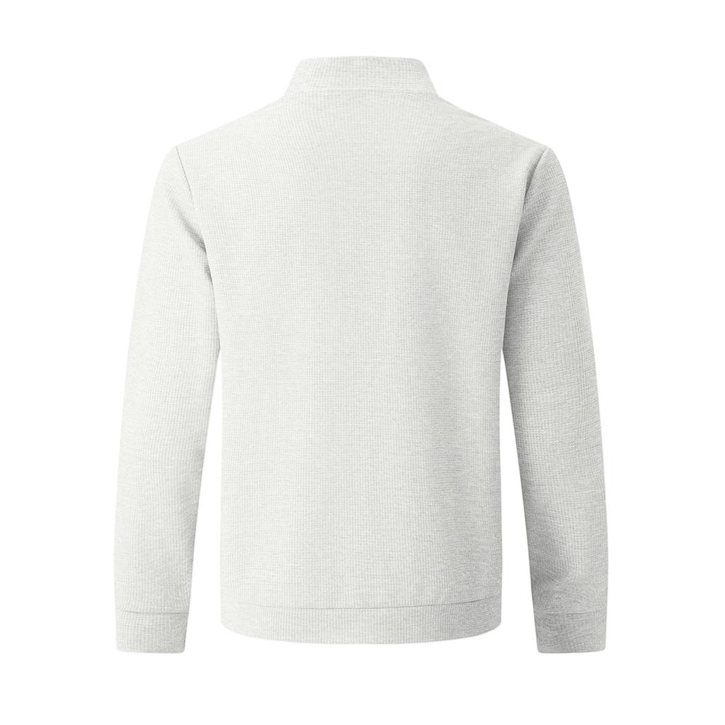 Men's  Vintage Stand Collar Zippered Solid Color Loose-Fit Casual Jacket