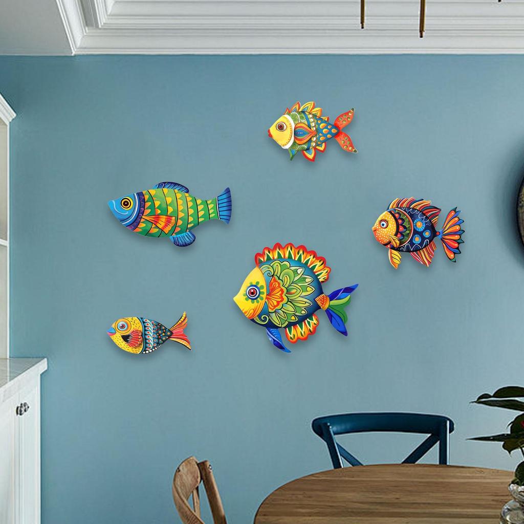 5 Pieces Wooden Wall Decor Beach Nautical Coastal Theme Sculpture Lake House Vintage