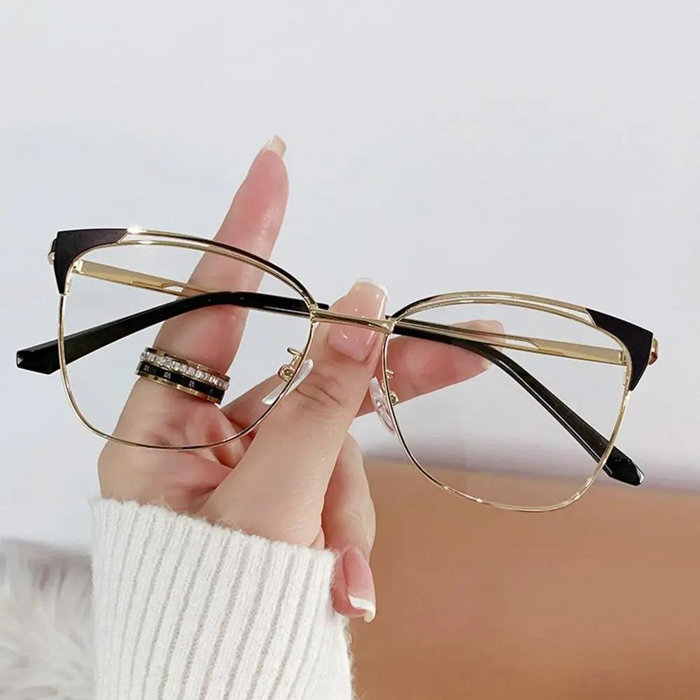 Blue Ray Blocking Anti-Blue Light Glasses Ultralight Eye Protection Square Eyeglasses Metal Optical Spectacle Eyeglass Office