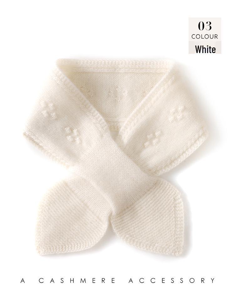 Women's Pure Cashmere Snood: Knitted, Versatile Scarf and Neck Warmer with Student Bow Tie Design