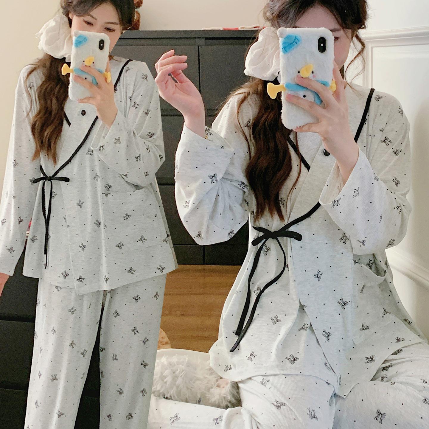Postpartum Maternity Pajamas with Chest Pads, Breathable Modal Style for Spring/Summer, Ideal for Breastfeeding and Sweat Absorption Double Extra Large (XXL)