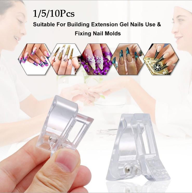 Sfaturi pentru unghii Clip Transparent Finger Building Gel Extension Nails Art Manichiura Instrument