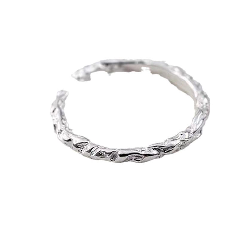 Silver Color Irregular Bumpy Ring Female Opening Adjustable Index Finger Rings for Women Fashion Jewelry Accessories Anillos
