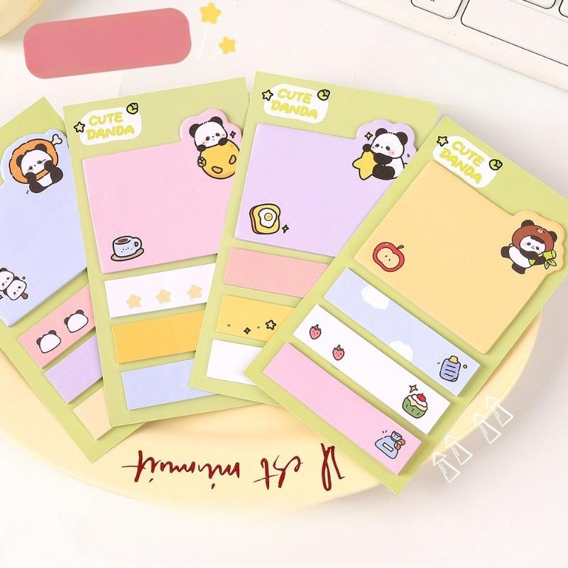 24Pcs Kawaii Panda Sticky Notes Creative Post Memo Pads Office School Stationery Adhesive Stickers Cute Note Pad Message