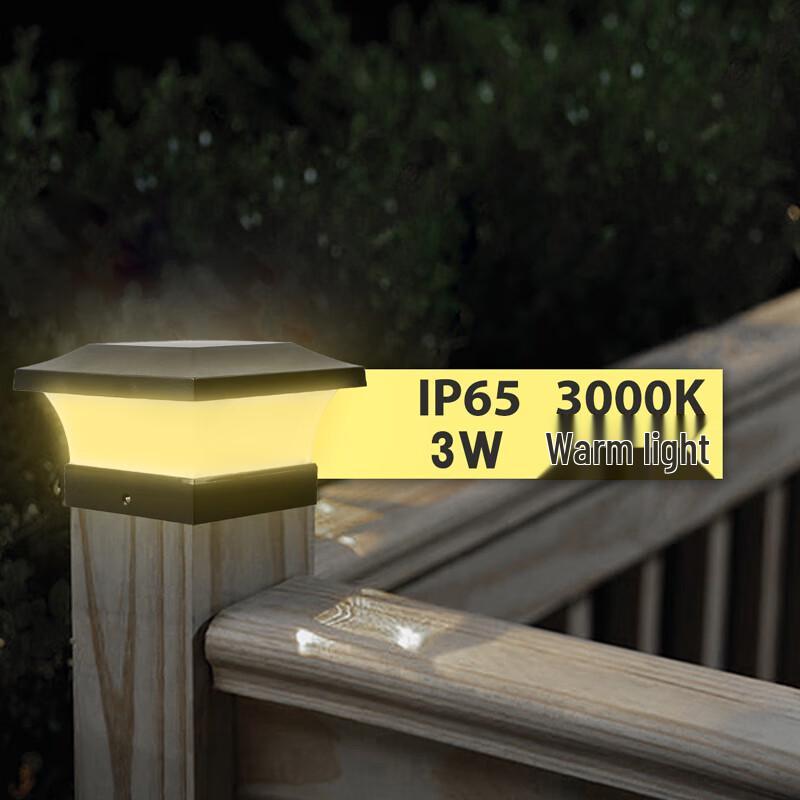 Solar 6-LED Warm White Pillar Light