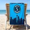 Custom Name Beach Towel Seattle Logo Beach Towel, Soft Microfiber, Gift for Her/Him, Birthday, for Pool, Beach, Travel, Fan gifts