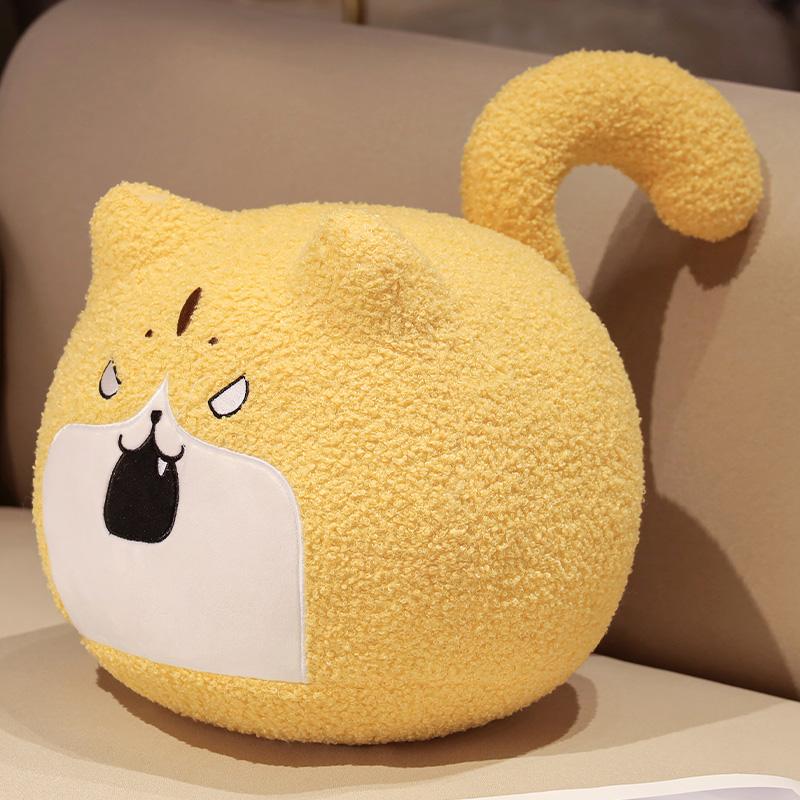 35cm Cuddly Kitten Plushie Toy Soft Round Animal Balls Lovely Doll Stuffed Cat Pillows For Kids Birthday Gift For Baby Accompany