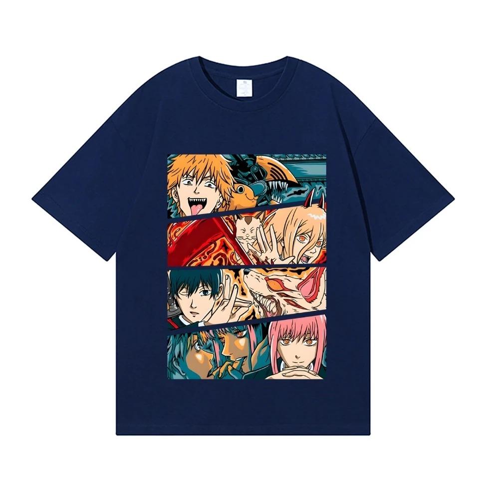 

Chainsaw Man Main Cast Split Print Oversized Anime Streetwear Women And Men T-Shirt XXXL
