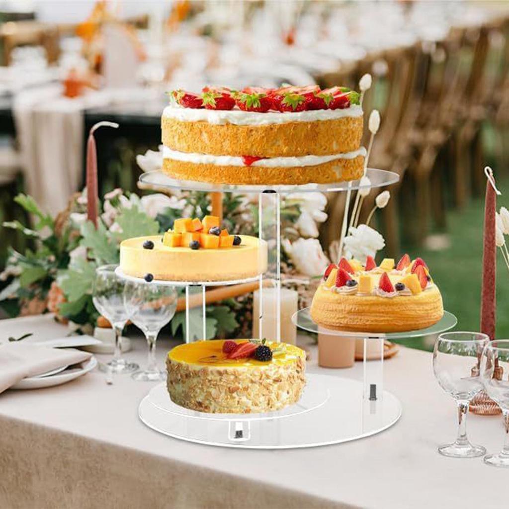 Cupcake Etagenständer Acryl 4-stöckig Rund Servier-Cupcake-Ständer Dessert-Display Für Keks Snack Lebensmittel Gebäck Süßigkeit Hochzeit
