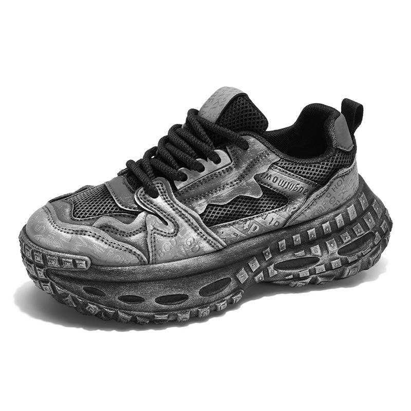 Mesh platform sneakers men's summer 2025 new breathable casual teen dad shoes wipe old running shoes