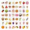50 Cute Food Graffiti Stickers Waterproof Cartoon Decorative Car Notebook Luggage Stickers
