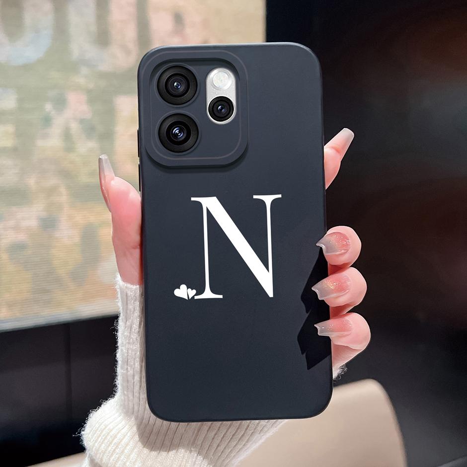 For Oppo Reno15 F Pro Case Simplicity Heart 26 Letters Shockproof Soft Liquid Silicone Cover For OppoReno15 15Pro Reno15F Fundas
